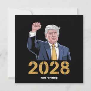 Donald Trump 2028 Pro Trump USA Flag wählen Einladung