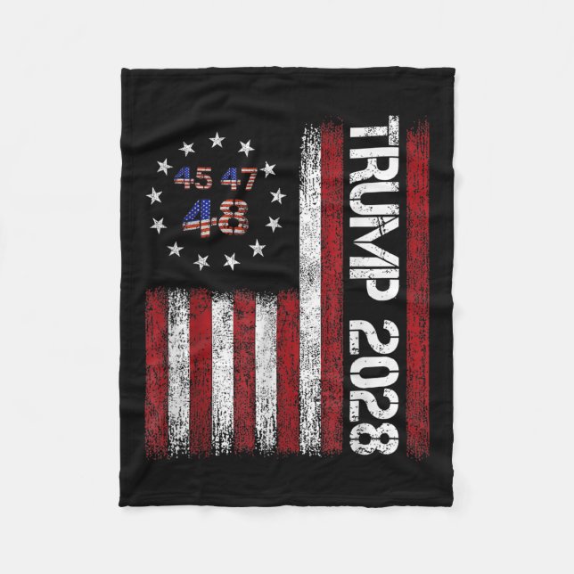 Donald Trump 2028 Trump 45 47 48. Fleecedecke (Vorderseite)