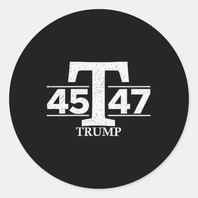 Donald Trump 45 47 45. 47. Präsident Runder Aufkleber (Vorderseite)