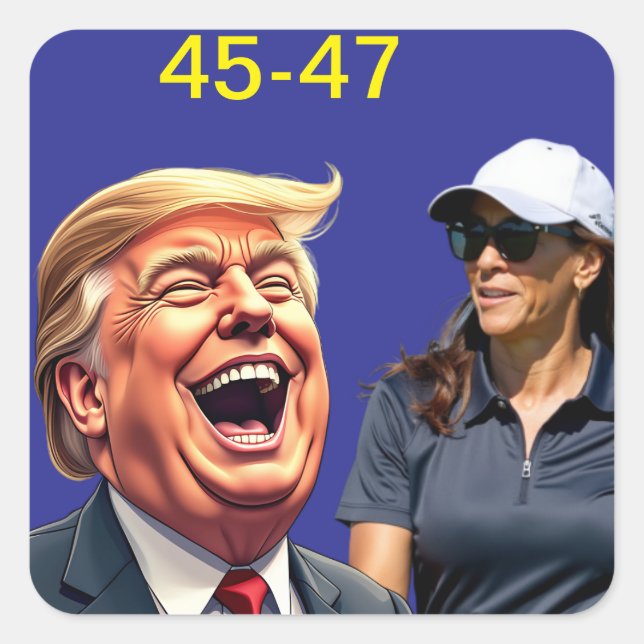 Donald Trump 45-47 Kamala harris Quadratischer Aufkleber (Vorderseite)