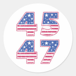 Donald Trump 45-47 Runder Aufkleber