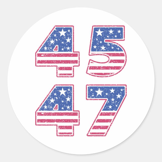 Donald Trump 45-47 Runder Aufkleber (Vorderseite)