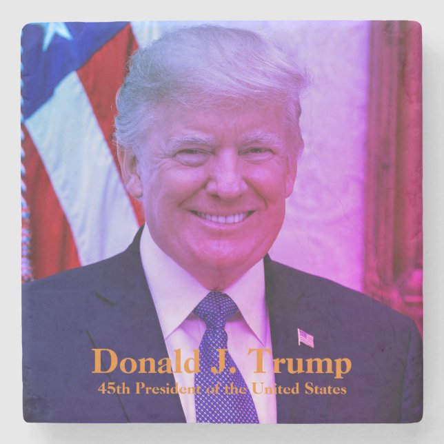 Donald Trump, 45. Präsident von USA MAGA Steinuntersetzer (Vorderseite)