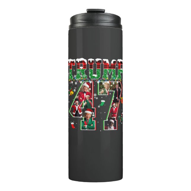 Donald Trump 47. Präsident 2024 Weihnachten Weihna Thermosbecher (Vorderseite)