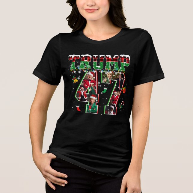 Donald Trump 47. Präsident 2024 Weihnachten Weihna Tri-Blend Shirt (Vorderseite)