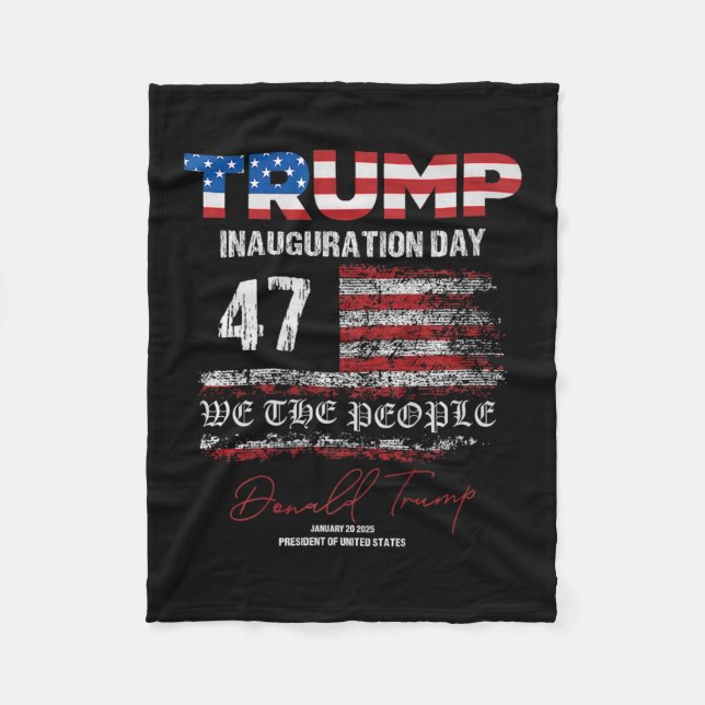Donald Trump 47. Präsident 2025 Amtseinführung USA Fleecedecke (Vorderseite)