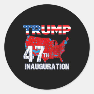 Donald Trump 47. Präsident 2025 Amtseinführung USA Runder Aufkleber