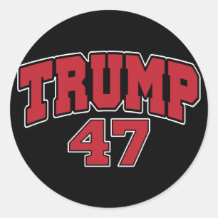 Donald Trump 47 Runder Aufkleber