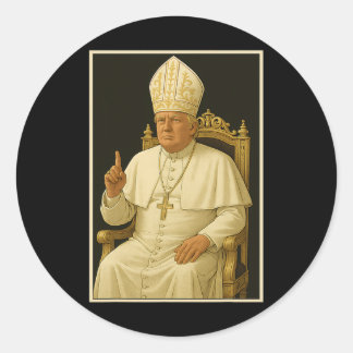 Donald Trump als Papst Vatikan Meme 1 Runder Aufkleber