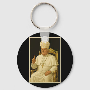 Donald Trump als Papst Vatikan Meme 1 Schlüsselanhänger