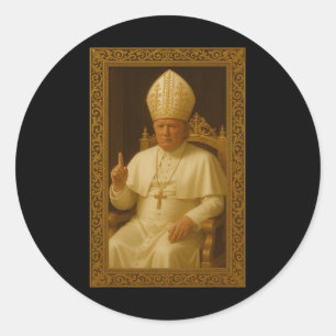 Donald Trump als Papst Vatikan Meme Runder Aufkleber