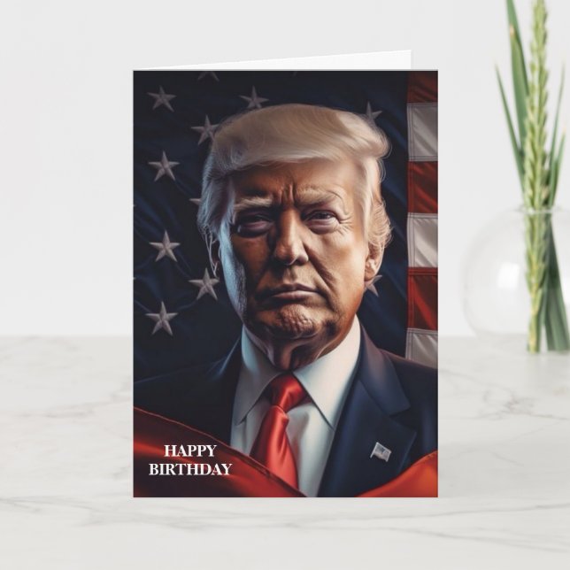 DONALD TRUMP AMERIKAN FLAG BIRTHDAY CARD KARTE (Vorderseite)