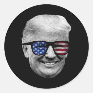Donald Trump - Amerikanische Flagge am 4. Juli Runder Aufkleber