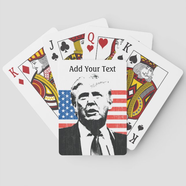 Donald Trump - Amerikanische Flagge - Benutzerdefi Spielkarten (Rückseite)