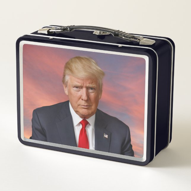 Donald Trump Amerikanische Flagge Metall Brotdose (Rückseite)