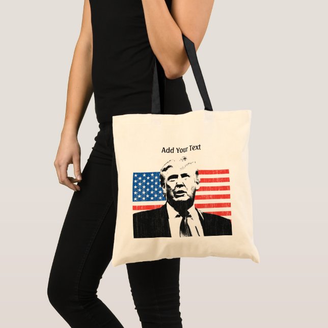 Donald Trump - Amerikanische Flagge - Text hinzufü Tragetasche (Vorderseite (Produkt))