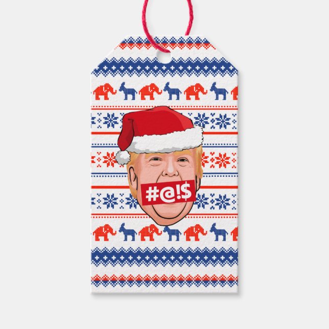 DONALD TRUMP Angry Christmas Geschenkanhänger (Vorderseite)