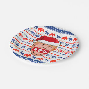 DONALD TRUMP Angry Christmas Pappteller