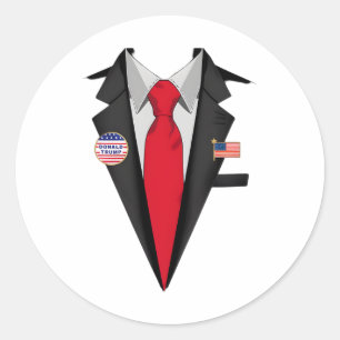 Donald Trump Anzug und Krawatte Halloween-Kostüm Runder Aufkleber