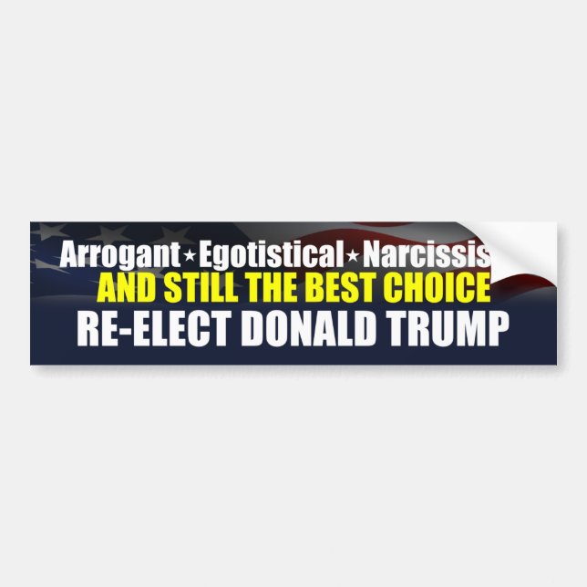 DONALD TRUMP - arroganter Ögotistischer Narcissist Autoaufkleber (Vorne)