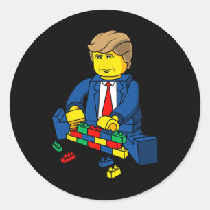 Donald Trump baut eine Mauer T Runder Aufkleber