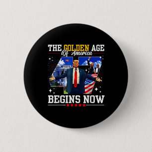 Donald Trump beginnt das goldene Zeitalter Amerika Button
