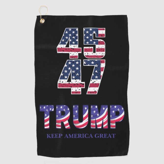 Donald Trump Behielt Amerika große Geschenkuhr Golfhandtuch (Vorderseite)