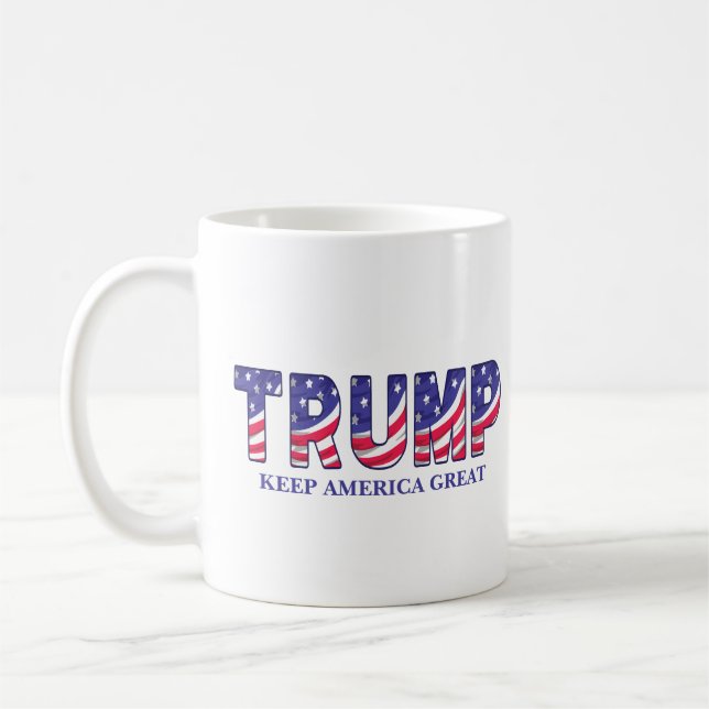 Donald Trump Behielt Amerika große Geschenkuhr Kaffeetasse (Links)