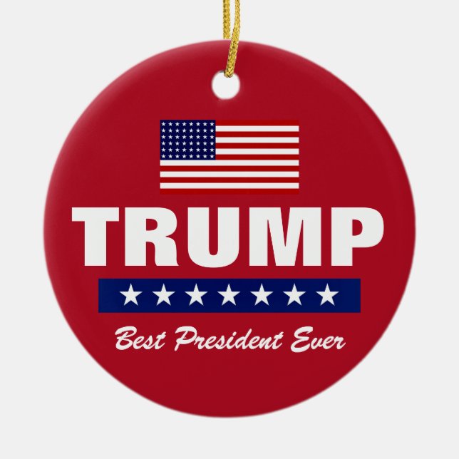 DONALD TRUMP BEST PRÄSIDENT JE CHRISTMAS KERAMIK ORNAMENT (Vorne)