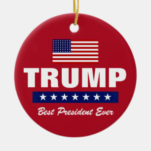 DONALD TRUMP BESTER PRÄSIDENT ALLE ZEIT WEIHNACHTE KERAMIK ORNAMENT