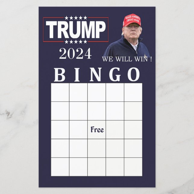 Donald Trump Bingokarte (Vorderseite)