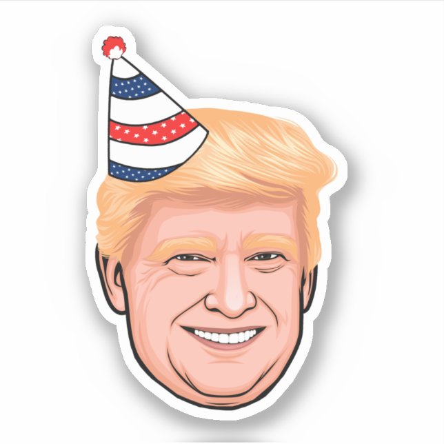 DONALD TRUMP BIRTHDAY AUFKLEBER (Vorderseite)
