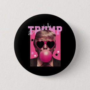 Donald Trump bläst Blase Gum Pink Sungles Trump Button