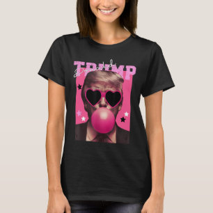 Donald Trump bläst Blase Gum Pink Sungles Trump T-Shirt