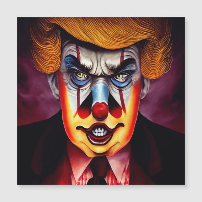 Donald Trump böser Clown Magnetkarte (Vorderseite)