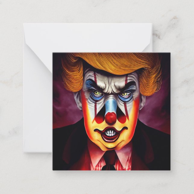 Donald Trump böser Clown Mitteilungskarte (Vorderseite)