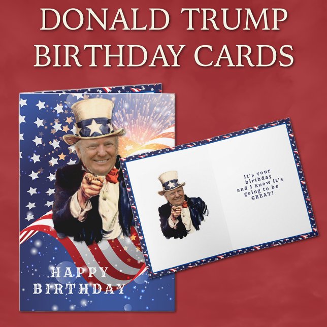 DONALD TRUMP CARTE D'ANNIVERSAIRE DU DRAPEAU AMÉRI (President DONALD TRUMP sends patriotic birthday greetings! )