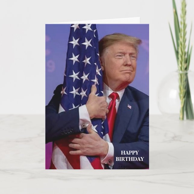 DONALD TRUMP CARTE D'ANNIVERSAIRE DU DRAPEAU AMÉRI (Devant)