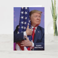 DONALD TRUMP CARTE D'ANNIVERSAIRE DU DRAPEAU AMÉRI