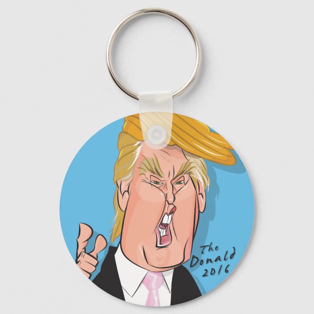 Donald Trump Cartoon Schlüsselanhänger (Vorderseite)