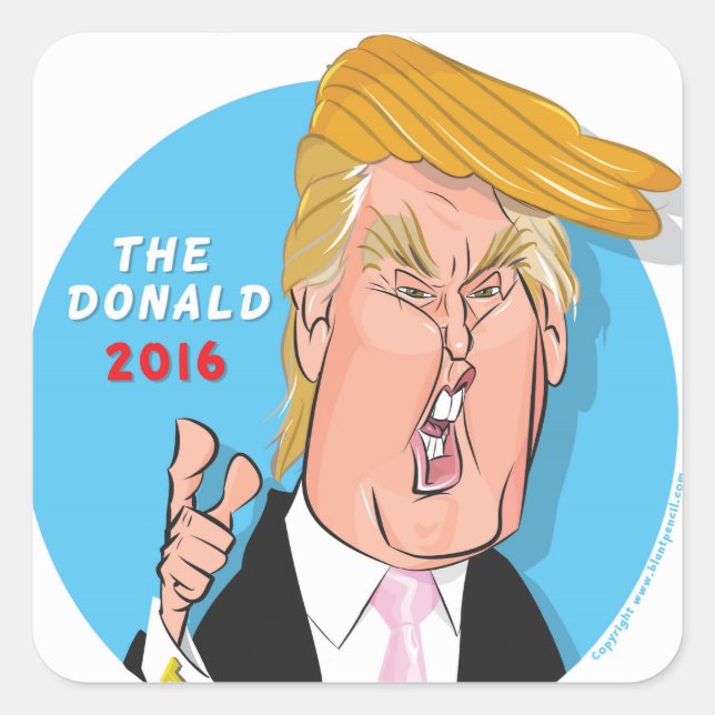 Donald Trump Cartoon Sticker (Vorderseite)