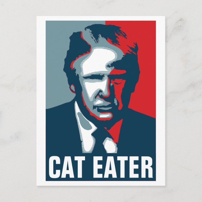 Donald Trump CAT EATER Postkarte (Vorderseite)