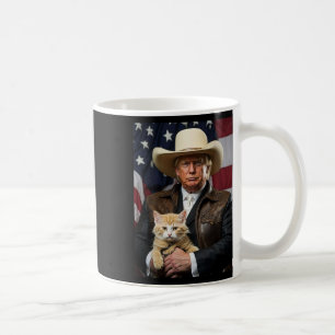 Donald Trump Cat Shirt Cowboy American Flag Flag Kaffeetasse