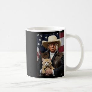 Donald Trump Cat Shirt Cowboy American Flag Flag Kaffeetasse