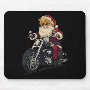 Donald Trump Christmas Biker Motorbike Funny Santa Mousepad