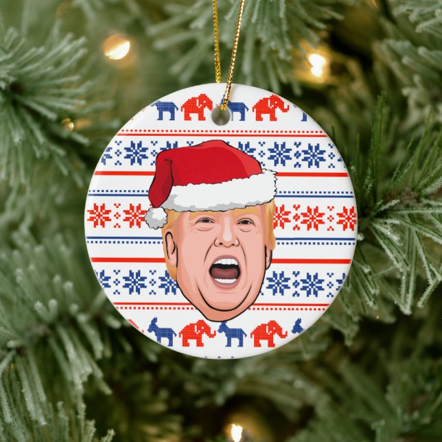 DONALD TRUMP Christmas Keramik Ornament (Baum)