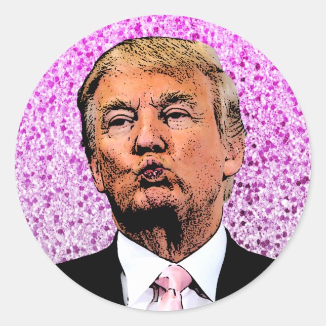 DONALD TRUMP-CHRISTMAS MIT KISS-STICKERN VERSEHEN RUNDER AUFKLEBER (Vorderseite)