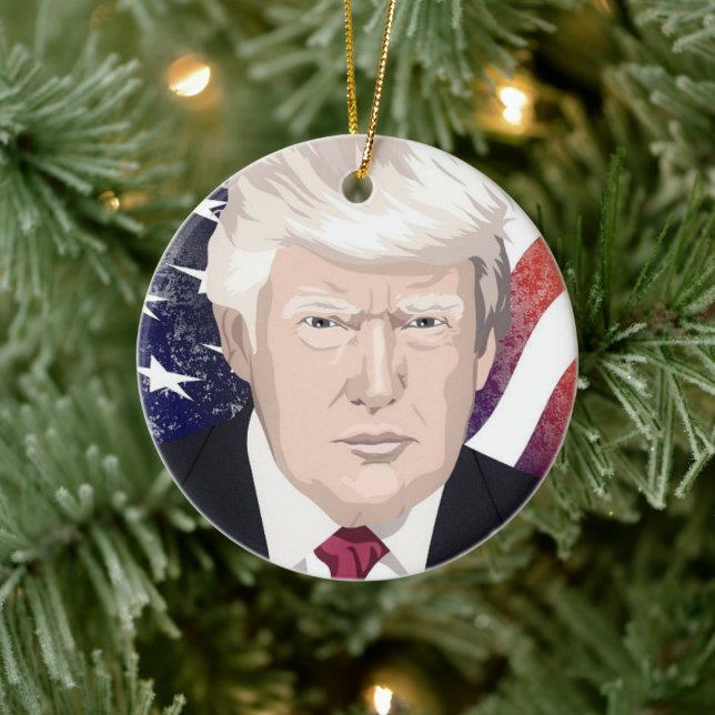 DONALD TRUMP CHRISTMAS ORNANAS KERAMIK ORNAMENT (Baum)