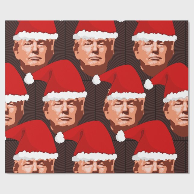 DONALD TRUMP CHRISTMAS SANTA Wrapping Paper Geschenkpapier (Flach)