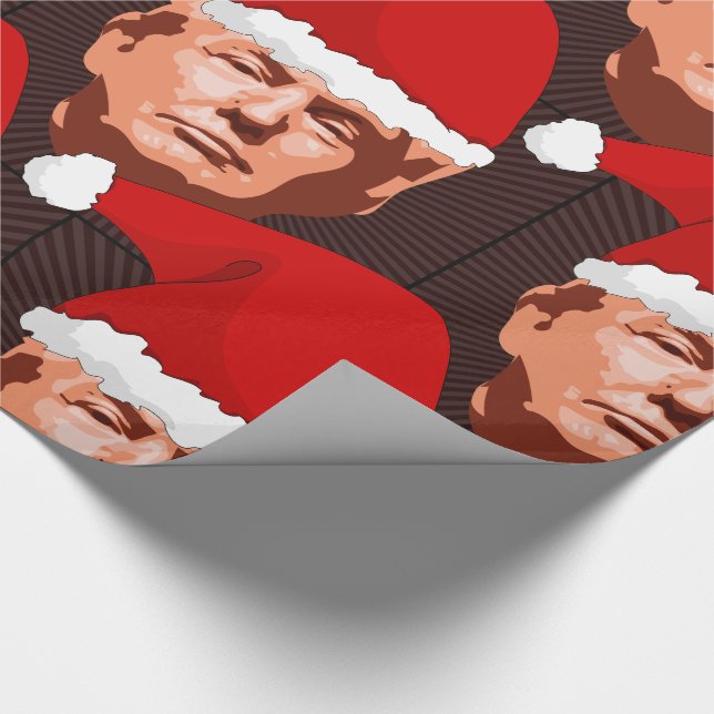 DONALD TRUMP CHRISTMAS SANTA Wrapping Paper Geschenkpapier (Ecke)